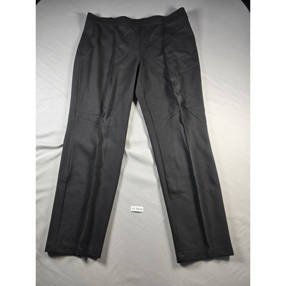 Counterparts Women's Black Straight Leg Slacks Pants Pull On Size XL Pleated